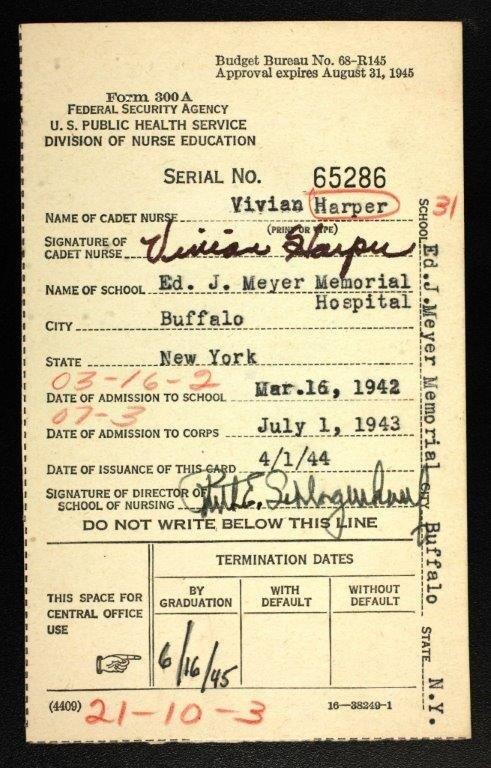 Vivian Harper's Membership Card