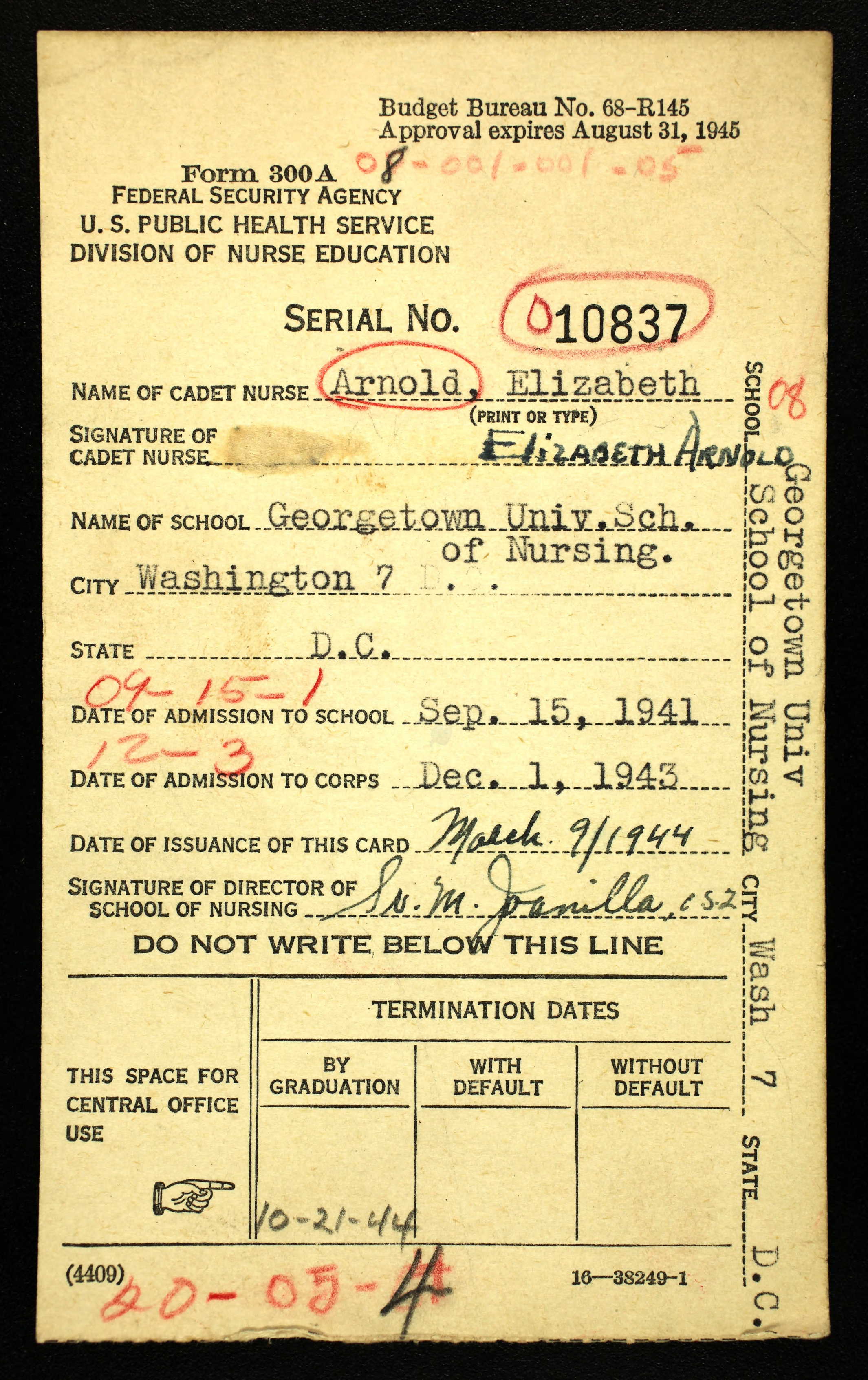 Mary's membership card